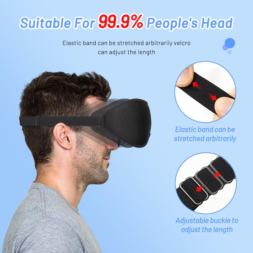 3D Memory Foam Sleep Mask | Total Blackout, Zero Eye Pressure & Ultra Comfortable