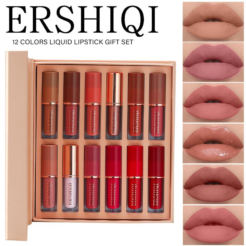 12-Piece Velvet Matte Lipstick Gift Set | Moisturising, Long-Lasting & Kiss-Proof