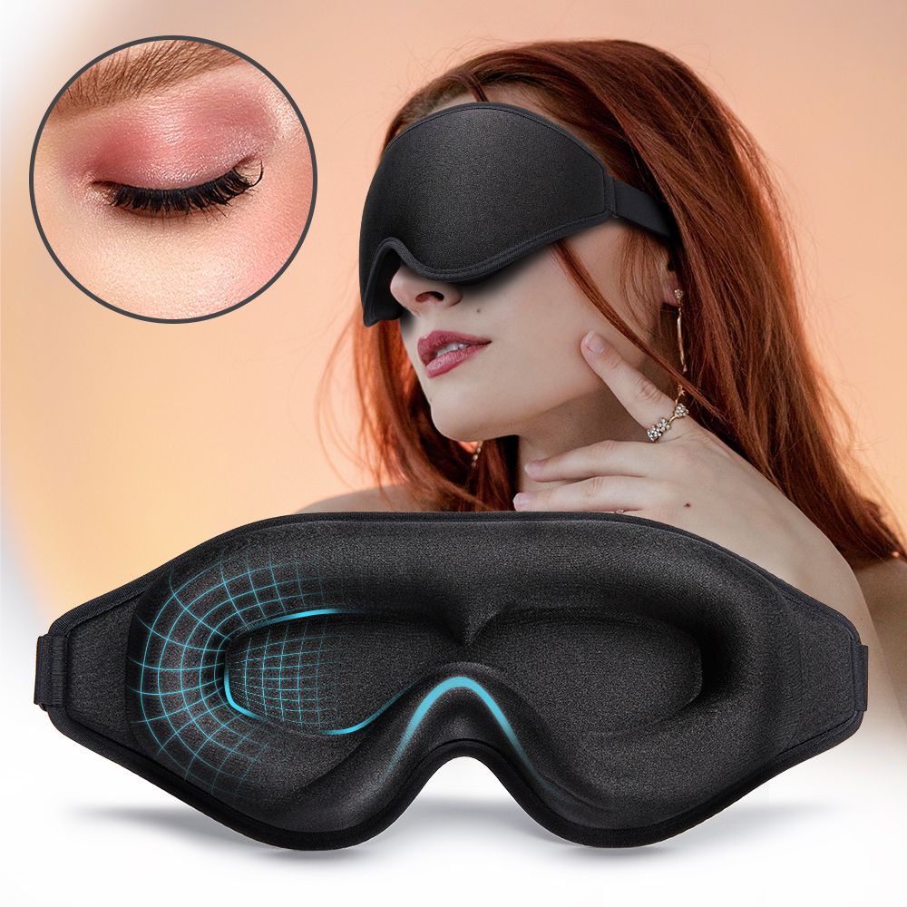 3D Memory Foam Sleep Mask | Total Blackout, Zero Eye Pressure & Ultra Comfortable